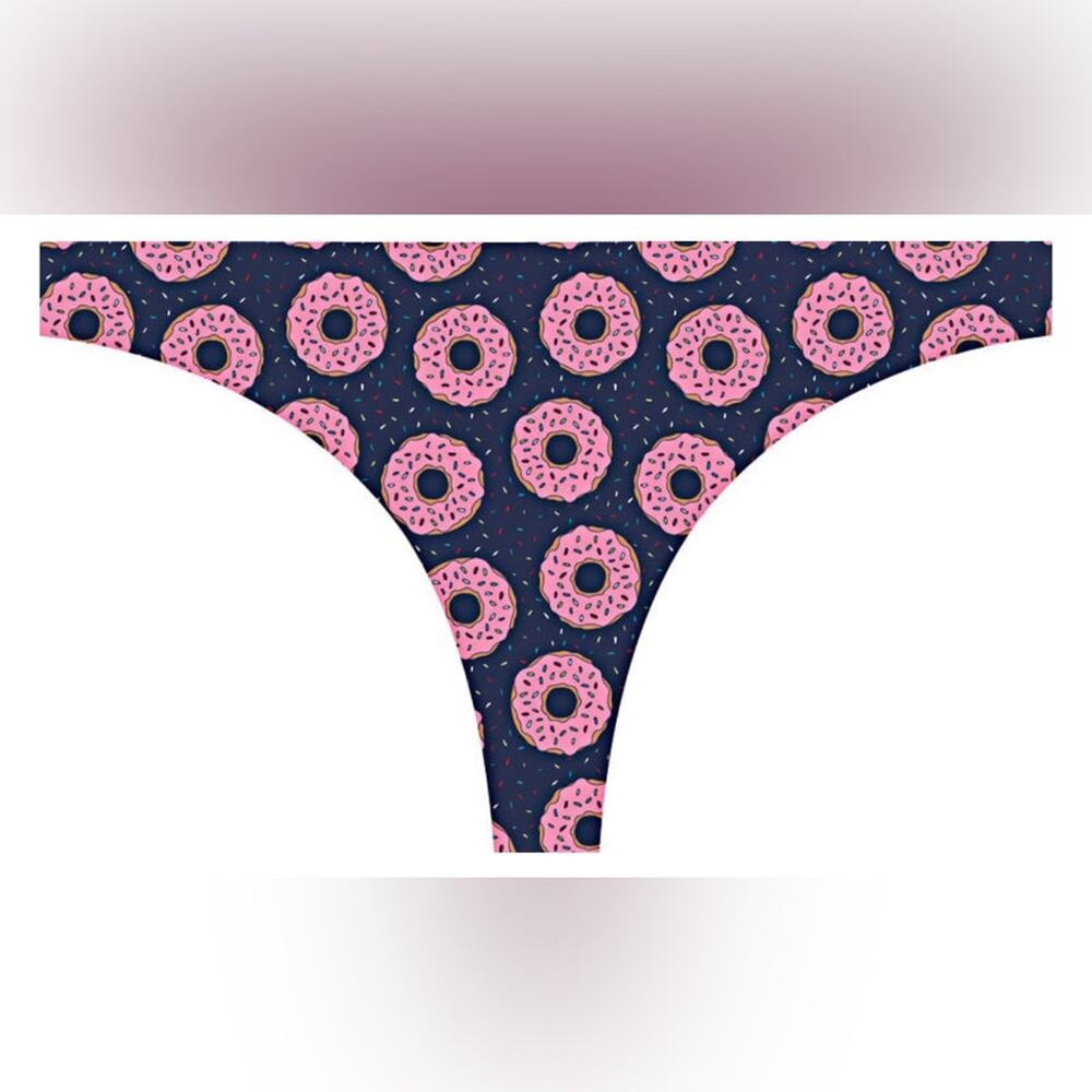 Pink Donut Print Women's panties Size Medium